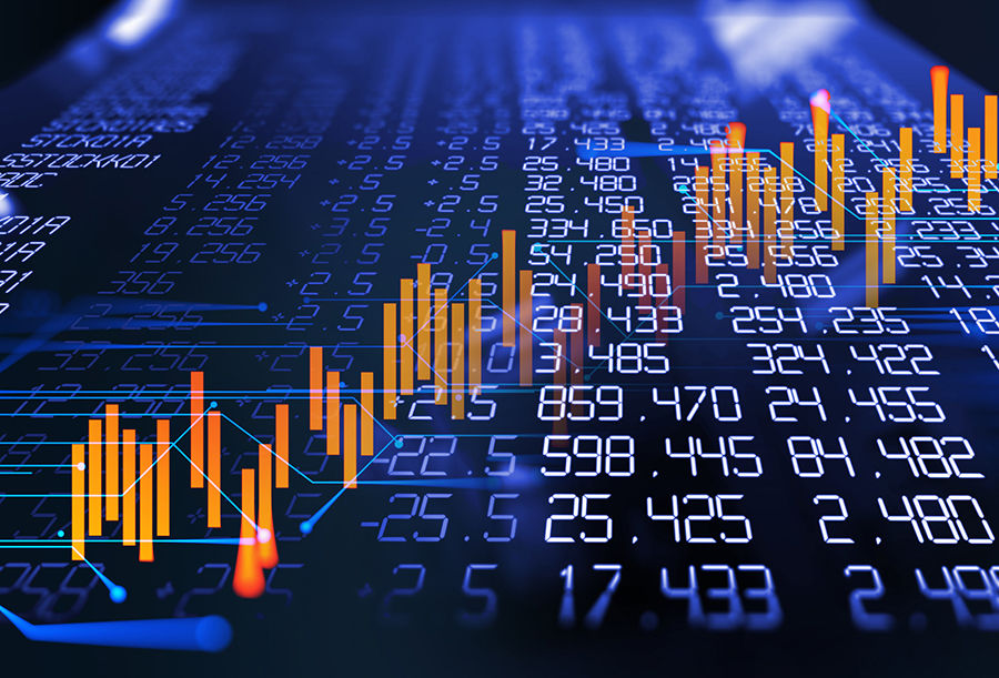 3d rendering of stock exchange display panel